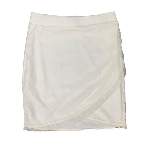 Lovers & Friends Wrap Tulip Skirt Womens 2XS XXS Mesh Overlay Pull On Stretch - Picture 1 of 10